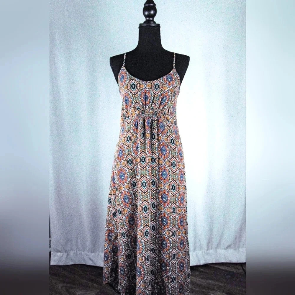 Xhilaration Floral Design Strappy Maxi Dress sz XS